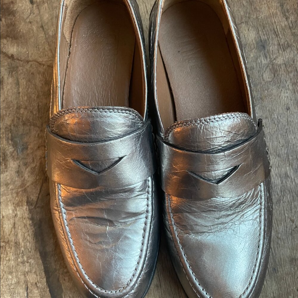 Frye Melissa Lug Sole Loafer Pewter 7